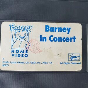 Barney In Concert VHS Home Video Lyons Group 1991 Childrens‎ Family Movie